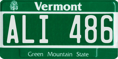 VT license plate ALI486