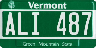 VT license plate ALI487