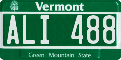 VT license plate ALI488