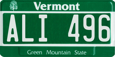VT license plate ALI496