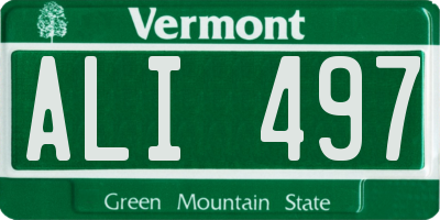 VT license plate ALI497