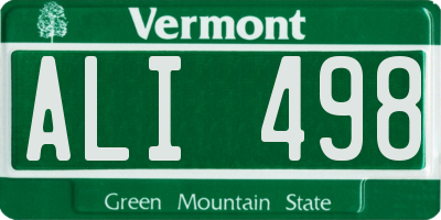 VT license plate ALI498