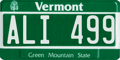 VT license plate ALI499
