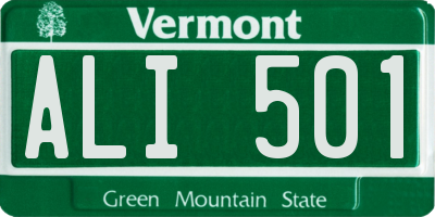 VT license plate ALI501