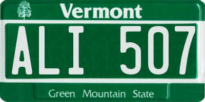 VT license plate ALI507