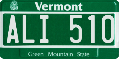 VT license plate ALI510