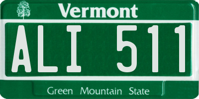 VT license plate ALI511