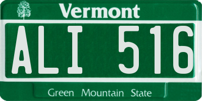 VT license plate ALI516