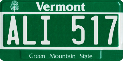 VT license plate ALI517