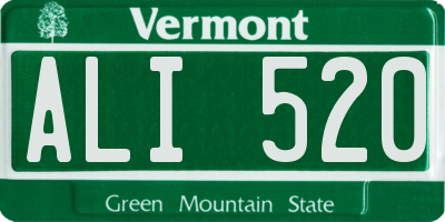 VT license plate ALI520
