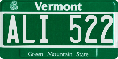 VT license plate ALI522