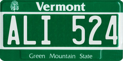 VT license plate ALI524