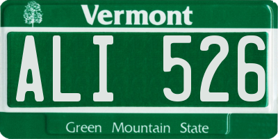 VT license plate ALI526