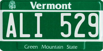 VT license plate ALI529