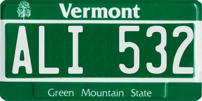VT license plate ALI532