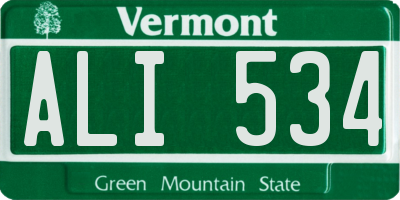 VT license plate ALI534