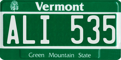 VT license plate ALI535