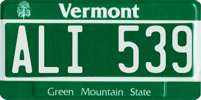 VT license plate ALI539