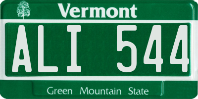 VT license plate ALI544
