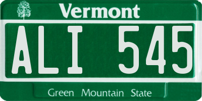 VT license plate ALI545
