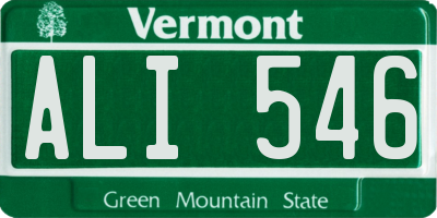 VT license plate ALI546