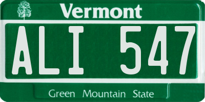 VT license plate ALI547