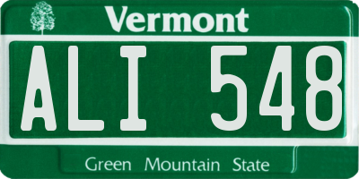 VT license plate ALI548