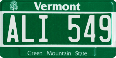 VT license plate ALI549