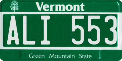 VT license plate ALI553