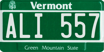 VT license plate ALI557