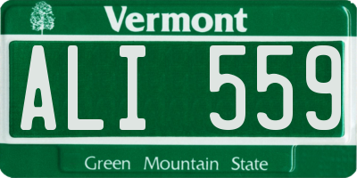 VT license plate ALI559
