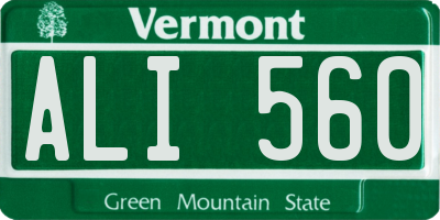 VT license plate ALI560