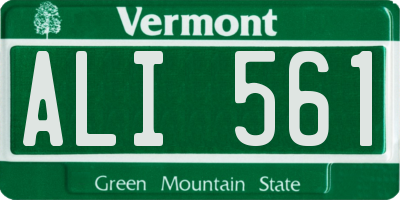 VT license plate ALI561