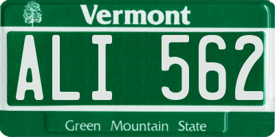 VT license plate ALI562