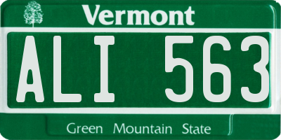 VT license plate ALI563