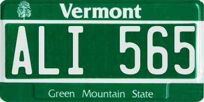 VT license plate ALI565