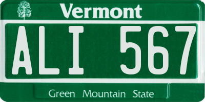 VT license plate ALI567
