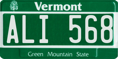 VT license plate ALI568