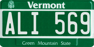 VT license plate ALI569