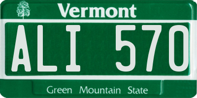 VT license plate ALI570