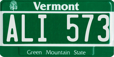 VT license plate ALI573