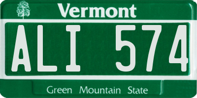 VT license plate ALI574