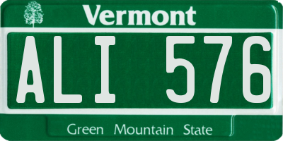 VT license plate ALI576