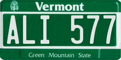 VT license plate ALI577