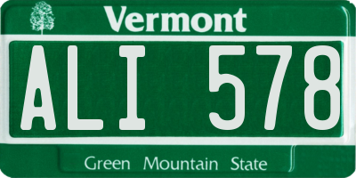 VT license plate ALI578