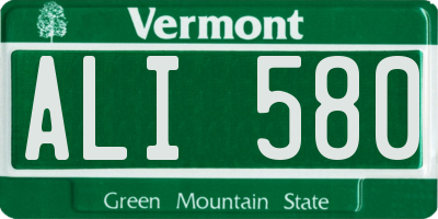 VT license plate ALI580