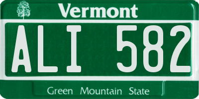 VT license plate ALI582
