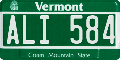 VT license plate ALI584