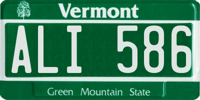 VT license plate ALI586