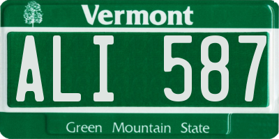VT license plate ALI587